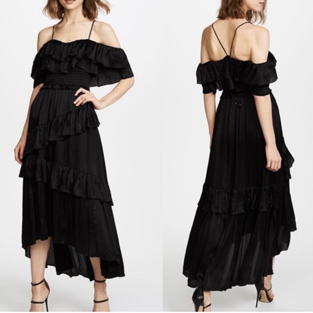 Ulla Johnson Louisa Silk Gown Madi Dress in Black Sz 2